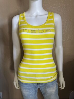 Bebé yellow white stripped top small